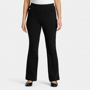 NWT Quacker Factory DreamJeannes Black Flat Waistband Bootcut Jeans Short Size 6